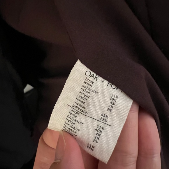 Oak + Fort Wine Burgundy Wool Coat - Picture 4 of 4